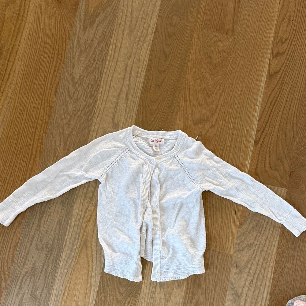 Cat & Jack White Button Down Cardigan 2T